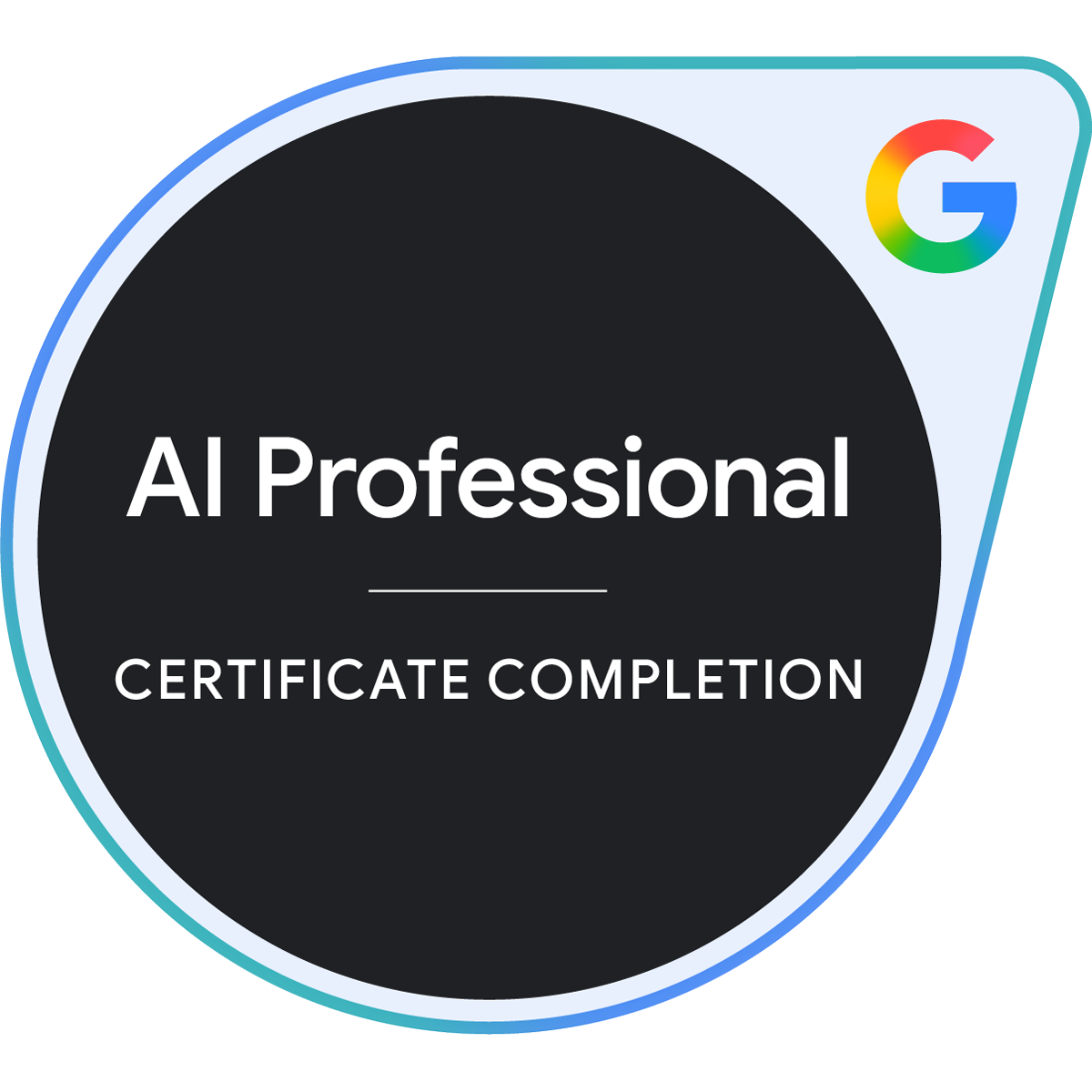 Google AI Professional Certificate completion badge